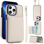 Crossbody Dual-buckle Wallet RFID Back Leather Phone Case, For iPhone 15 Pro, For iPhone 15 Plus, For iPhone 15