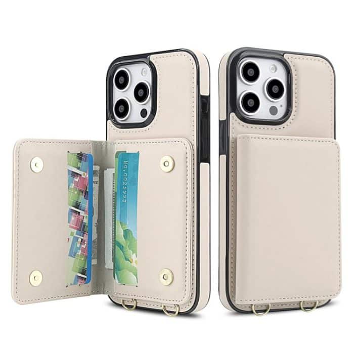 Crossbody Dual-buckle Wallet RFID Back Leather Phone Case, For iPhone 15 Pro, For iPhone 15 Plus, For iPhone 15 – Bild 2