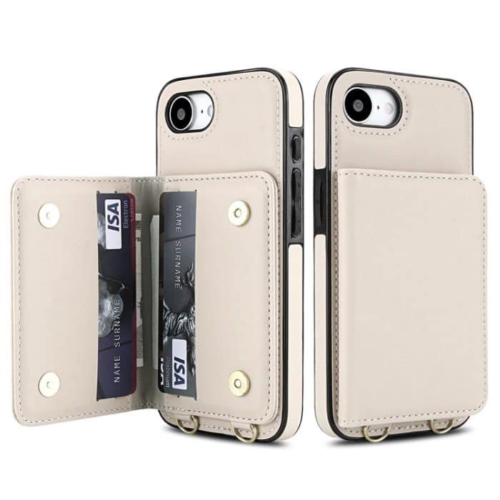 Crossbody Dual-buckle Wallet RFID Back Leather Phone Case, For iPhone 16e, For iPhone 16 Pro Max, For iPhone 16 Pro – Bild 2