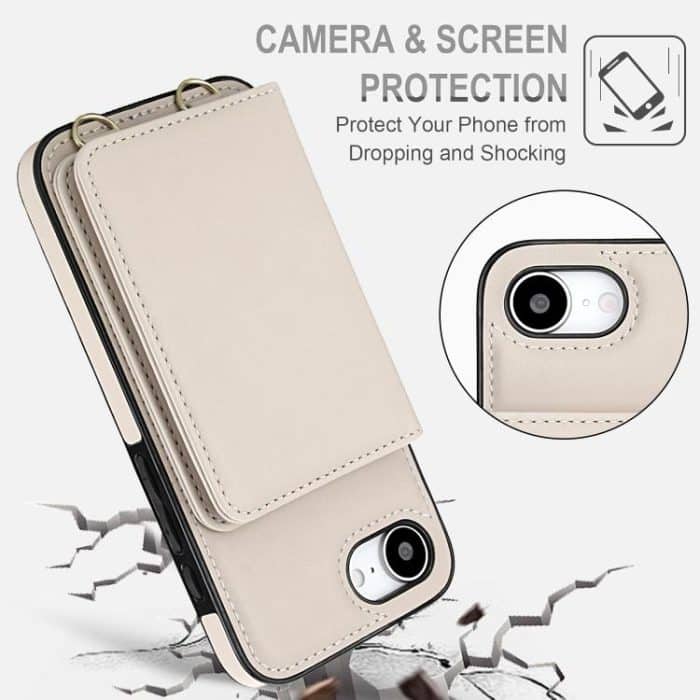 Crossbody Dual-buckle Wallet RFID Back Leather Phone Case, For iPhone 16e, For iPhone 16 Pro Max, For iPhone 16 Pro – Bild 6