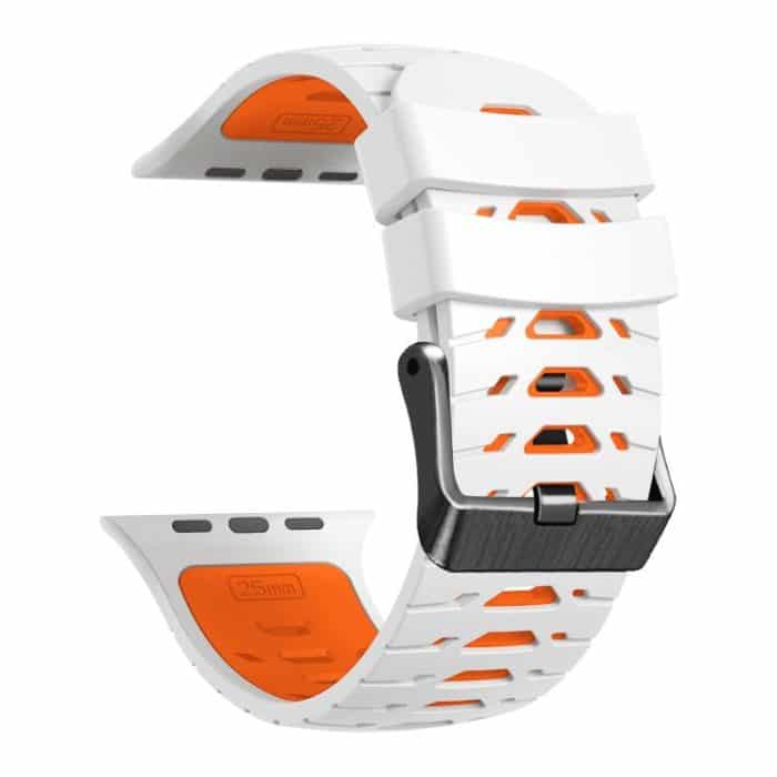 Trapezoid Two Color Silicone Watch Band, For Apple Watch 46mm / 49mm / 45mm / 44mm – Bild 5