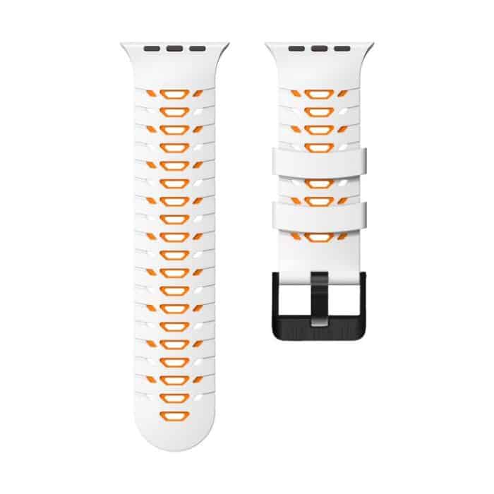 Trapezoid Two Color Silicone Watch Band, For Apple Watch 46mm / 49mm / 45mm / 44mm – Bild 6