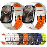 Trapezoid Two Color Silicone Watch Band, For Apple Watch 46mm / 49mm / 45mm / 44mm – Bild 2