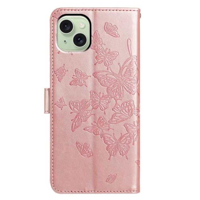 Butterfly Flutter Pattern Embossed Leather Phone Case, For iPhone 16, For iPhone 15 Pro Max, For iPhone 15 Pro – Bild 3