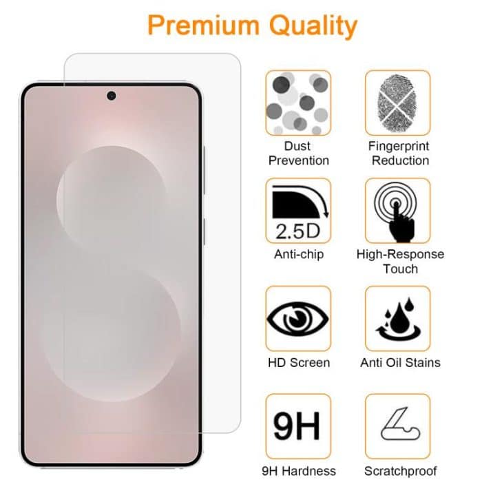 10pcs xDfind 0.18mm 9H 2.5D High Aluminum Tempered Glass Film, Support Fingerprint Unlocking, For Samsung Galaxy S25 Edge 5G, For Samsung Galaxy S25 5G, For Samsung Galaxy S25+ 5G, For Samsung Galaxy S25 Ultra 5G, For Samsung Galaxy S24 Ultra 5G... – Bild 3