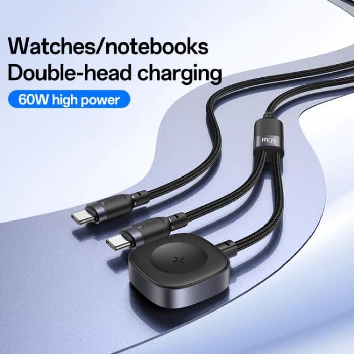 Yesido CA136C 60W USB-C / Type-C to Type-C & iWatch 2 in 1 Charging Cable, CA136C – Bild 2