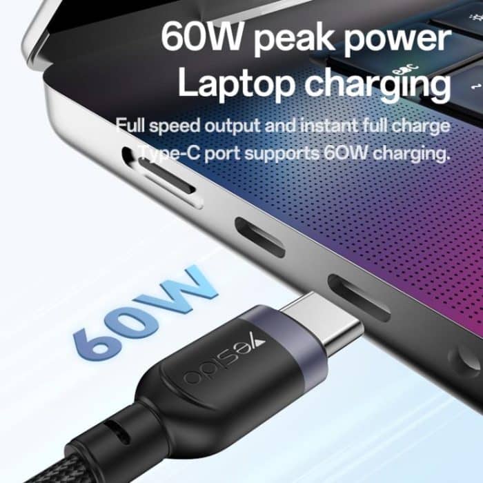 Yesido CA136C 60W USB-C / Type-C to Type-C & iWatch 2 in 1 Charging Cable, CA136C – Bild 3