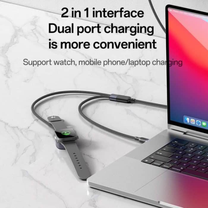 Yesido CA136C 60W USB-C / Type-C to Type-C & iWatch 2 in 1 Charging Cable, CA136C – Bild 6