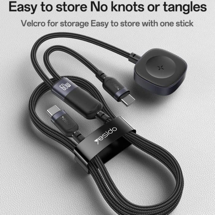 Yesido CA136C 60W USB-C / Type-C to Type-C & iWatch 2 in 1 Charging Cable, CA136C – Bild 10