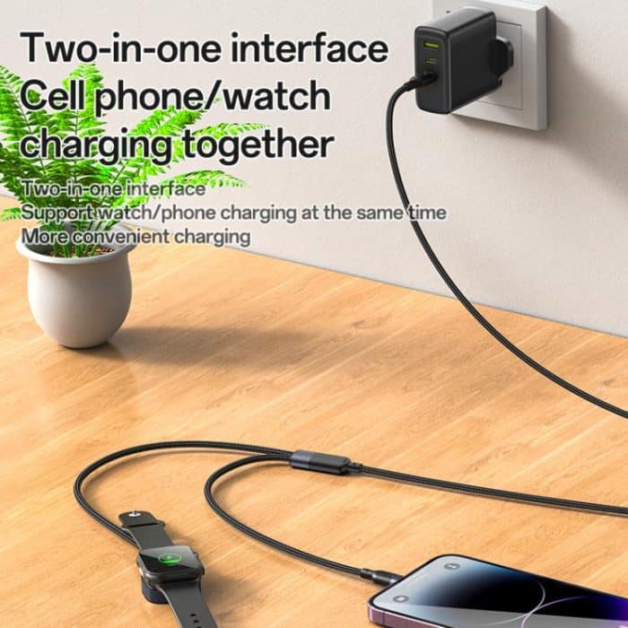 Yesido CA136L 27W USB-C / Type-C to 8 Pin & iWatch 2 in 1 Charging Cable, CA136L – Bild 7