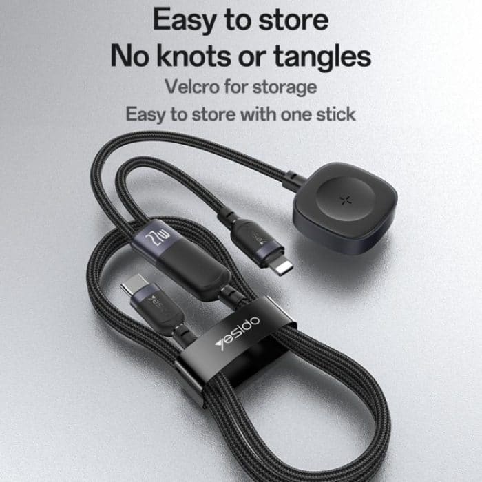 Yesido CA136L 27W USB-C / Type-C to 8 Pin & iWatch 2 in 1 Charging Cable, CA136L – Bild 10