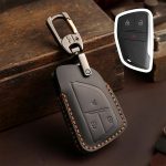 For Buick Envision Plus 2023 Hallmo Crazy Horse Cowhide Car Key Protection Cover, For Buick Envision Plus 2023 3-button, For Buick Envision Plus 2023 4-button, For Buick Envision Plus 2023 5-button