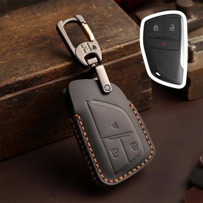 For Buick Envision Plus 2023 Hallmo Crazy Horse Cowhide Car Key Protection Cover, For Buick Envision Plus 2023 3-button, For Buick Envision Plus 2023 4-button, For Buick Envision Plus 2023 5-button – Bild 1