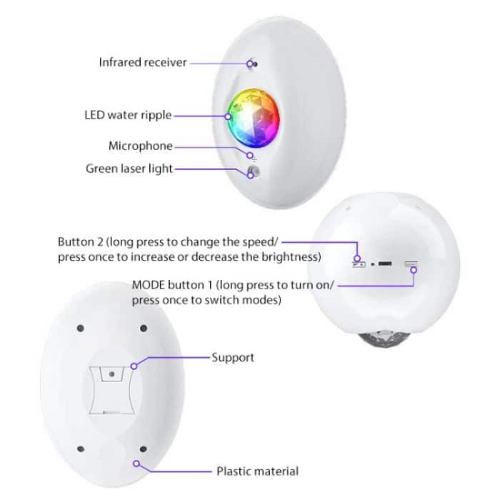 Remote Control Elliptical Starry Projection Lamp Atmosphere Light – Bild 3