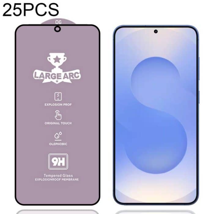 EDA008101207.jpg 25pcs 9H 0.18mm High Aluminum Large Arc Tempered Glass Film, Support Fingerprint Unlocking, For Samsung Galaxy S25 5G, For Samsung Galaxy S25+ 5G, For Samsung Galaxy S25 Ultra 5G, For Samsung Galaxy S24 FE 5G, For Samsung Galaxy S24 Ultra 5G... – Bild 1