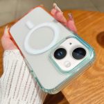 Contrast Color Gradient Transparent MagSafe Phone Case, For iPhone 15 Pro, For iPhone 15 Plus, For iPhone 15, For iPhone 14 Plus, For iPhone 14, For iPhone 14 Pro