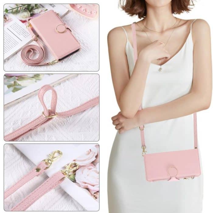 Round Buckle Zipper Wallet Leather Phone Case with Crossbody Strap, For iPhone 16e, For iPhone 16 Pro Max, For iPhone 16 Pro, For iPhone 16 Plus – Bild 6