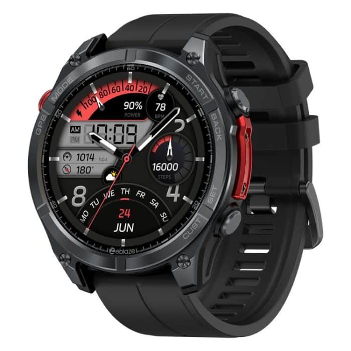 Zeblaze Stratos 4 Rugged Outdoor GPS Smart Watch 1.43 inch Screen 5 ATM & IP69K – Bild 1