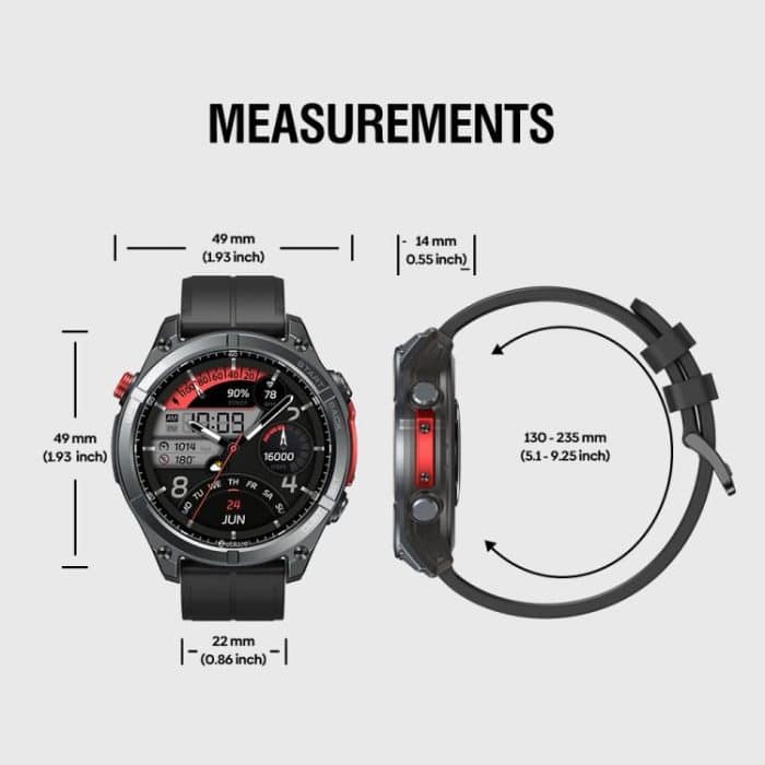 Zeblaze Stratos 4 Rugged Outdoor GPS Smart Watch 1.43 inch Screen 5 ATM & IP69K – Bild 13