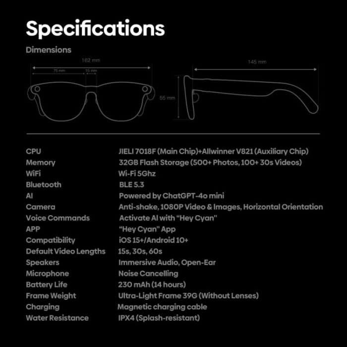 Zeblaze Eyewear AI Shooting Glasses Open-ear Audio AI Assistance – Bild 13