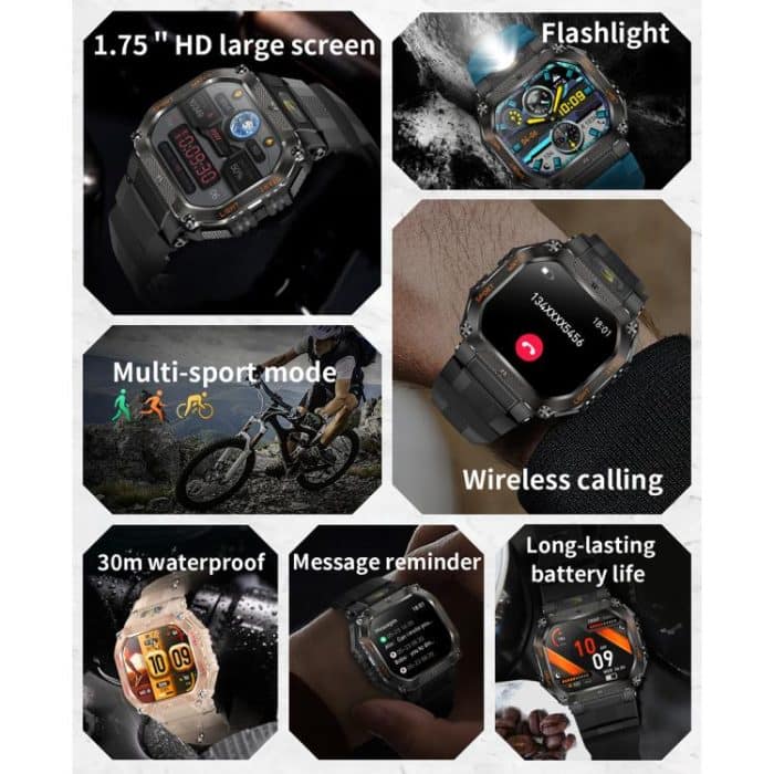 HT34 1.75 inch IPS Screen 3ATM Outdoor Sports BT Smart Watch – Bild 3