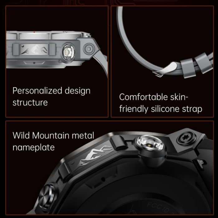 KT85 1.43 inch Screen 5ATM Outdoor Sports Smart Watch with Strong Flashlight – Bild 6