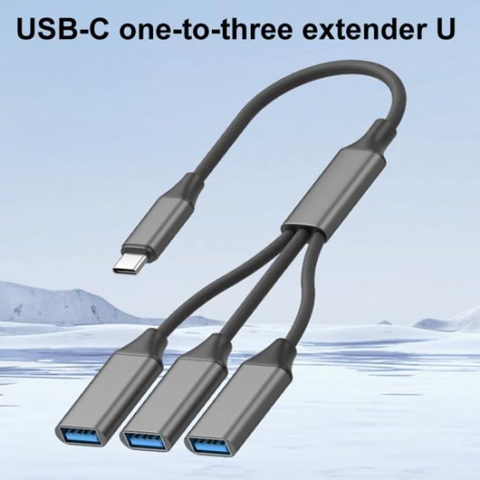 3 in 1 OTG Expander Splitter Dock Station, USB-A to USB-A, USB-C / Type-C to USB-A – Bild 2