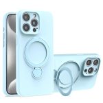 Liquid Silicone MagSafe Holder Phone Case, For iPhone 16, For iPhone 15 Pro Max