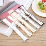 Three Beads Ceramics 18mm Steel Watch Band, For Apple Watch 46mm / 49mm / 45mm / 44mm, For Apple Watch 42mm / 41mm / 40mm / 38mm – Bild 3