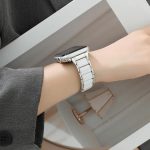 Three Beads Ceramics 18mm Steel Watch Band, For Apple Watch 46mm / 49mm / 45mm / 44mm, For Apple Watch 42mm / 41mm / 40mm / 38mm – Bild 4