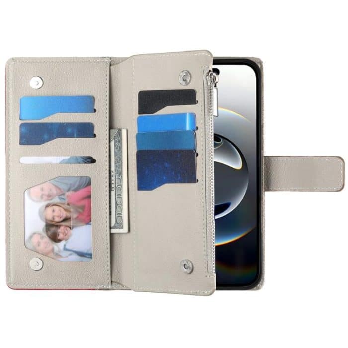 Stitching Multi-card Zipper Wallet Leather Phone Case with Short Strap, For iPhone 16e, For iPhone 16 Pro Max, For iPhone 16 Pro, For iPhone 16 Plus – Bild 4