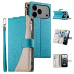 Stitching Multi-card Zipper Wallet Leather Phone Case with Short Strap, For iPhone 17 Pro Max, For iPhone 17 Pro, For iPhone 17, For iPhone 17 Air