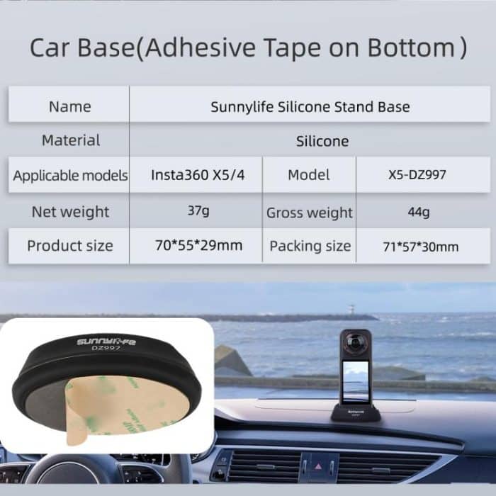 For Insta360 X5 / X4 Sunnylife Silicone Stand Base, Car Base, Tabletop Base – Bild 4