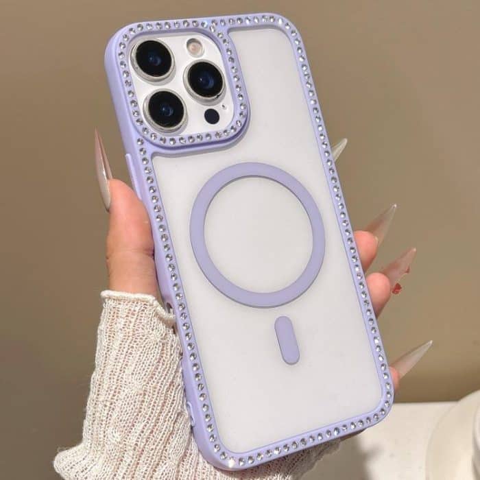 EDA008221801A.jpg Large Lens Hole Rhinestone Frame MagSafe Phone Case, For iPhone 16 Pro Max, For iPhone 16 Pro, For iPhone 16 Plus, For iPhone 16 – Bild 1