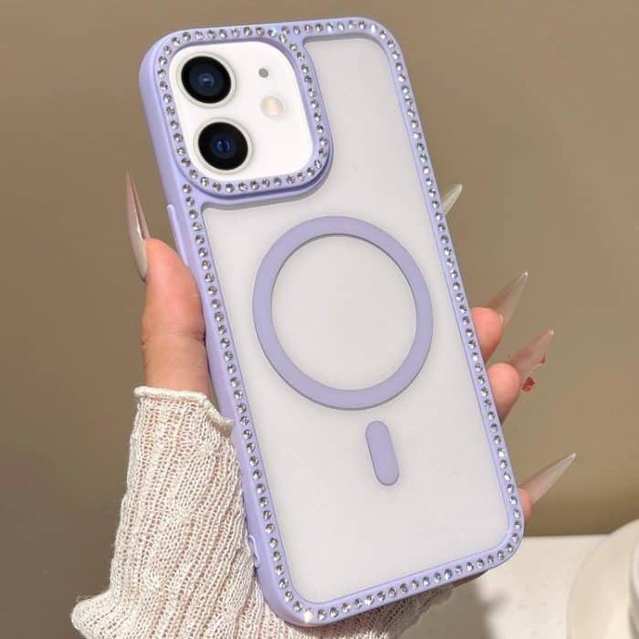 Large Lens Hole Rhinestone Frame MagSafe Phone Case, For iPhone 14 Plus, For iPhone 14, For iPhone 14 Pro, For iPhone 14 Pro Max – Bild 1