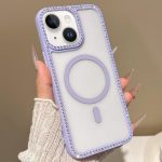 Large Lens Hole Rhinestone Frame MagSafe Phone Case, For iPhone 15 Pro Max, For iPhone 15 Pro, For iPhone 15 Plus, For iPhone 15