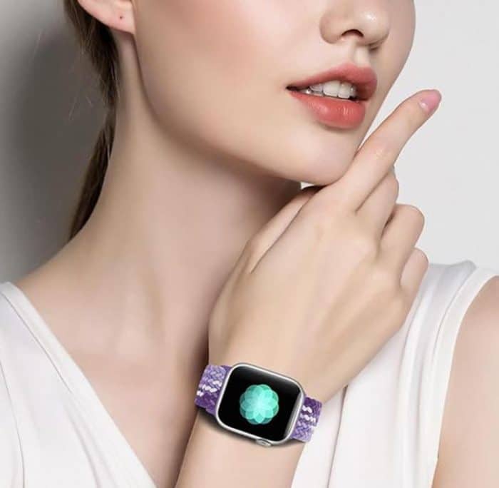 Double Loop Mechanical Buckle Nylon Braid Watch Band, For Apple Watch 46mm / 49mm / 45mm / 44mm – Bild 5