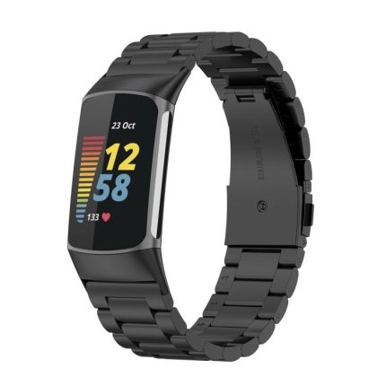 Tri-beads Flat Buckle Titanium Alloy Watch Band, For Fitbit Charge 6 / 5, For Fitbit Versa 4 / 3 / Sense / Sense 2, For Fitbit Charge 4 / 3