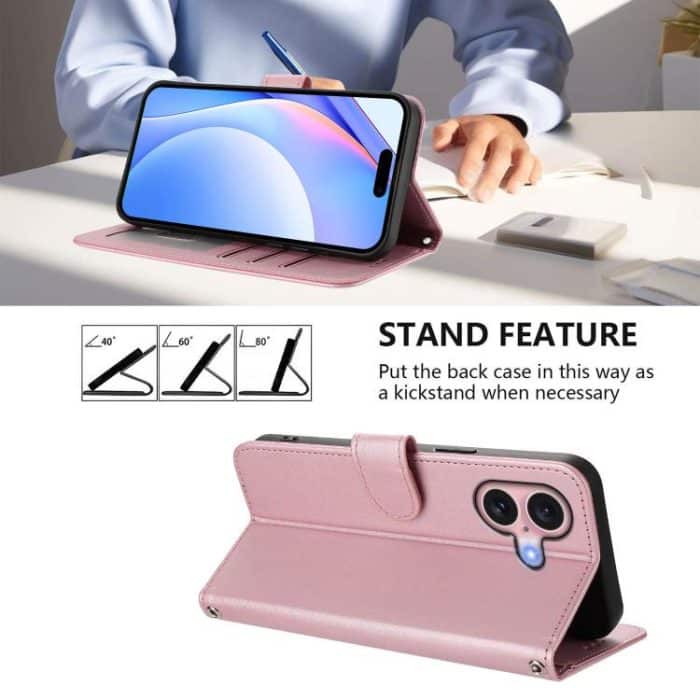 Litter Panda Embossing RFID Leather Phone Case with Lanyard, For iPhone 16e, For iPhone 16 Pro Max, For iPhone 16 Pro, For iPhone 16 Plus – Bild 4