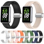 Magnetic Fold Silver Buckle Silicone Watch Band, For Samsung Galaxy Fit 3 – Bild 2