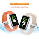 Magnetic Fold Silver Buckle Silicone Watch Band, For Samsung Galaxy Fit 3 – Bild 6