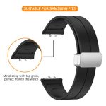 Magnetic Fold Silver Buckle Silicone Watch Band, For Samsung Galaxy Fit 3 – Bild 7