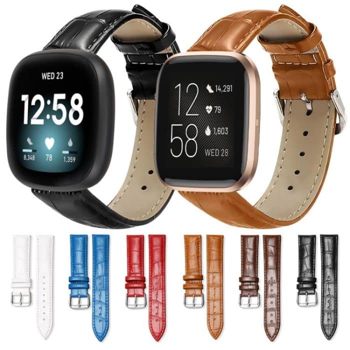 xDfind Bamboo Texture Pin Buckle Leather Watch Band, For Fitbit Charge 6 / 5 18mm, For Fitbit Inspire 3 12mm, For Fitbit Versa 4 / 3 / Sense2 / 1 20mm, For Fitbit Luxe / Special Edition 12mm, For Fitbit Inspire 2 / Ace 3 14mm... – Bild 2