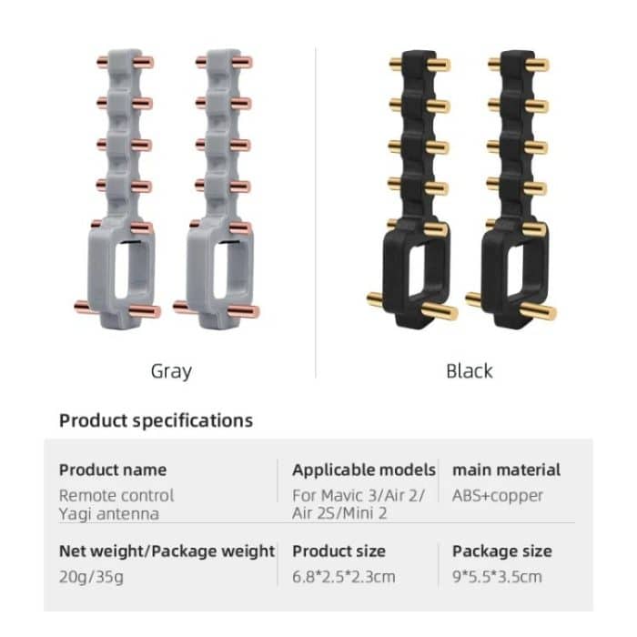BRDRC Remote Controller Copper Yagi-Uda Antenna Signal Enhancer, For DJI Mavic 3 / Air 2 / Air 2S / Mini 2 – Bild 4