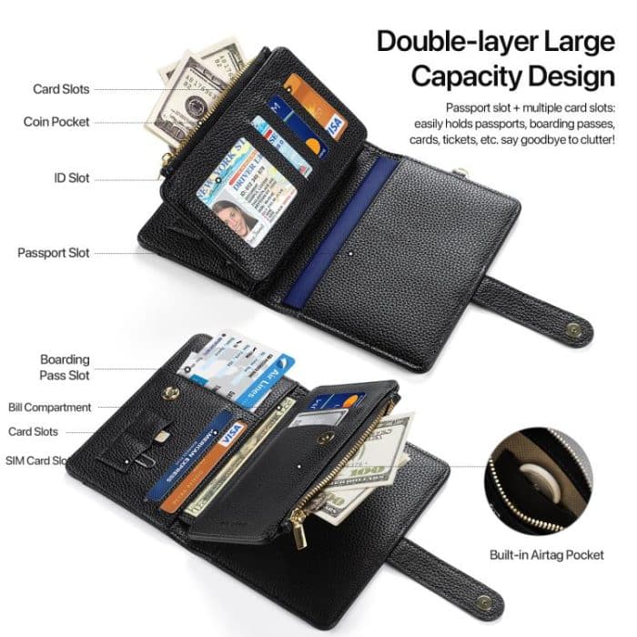 DUX DUCIS PU Leather RFID Multi-card Wallet with Lanyard – Bild 5