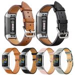 Cowhide Leather Watch Band, For Fitbit Charge 6 / 5 – Bild 2