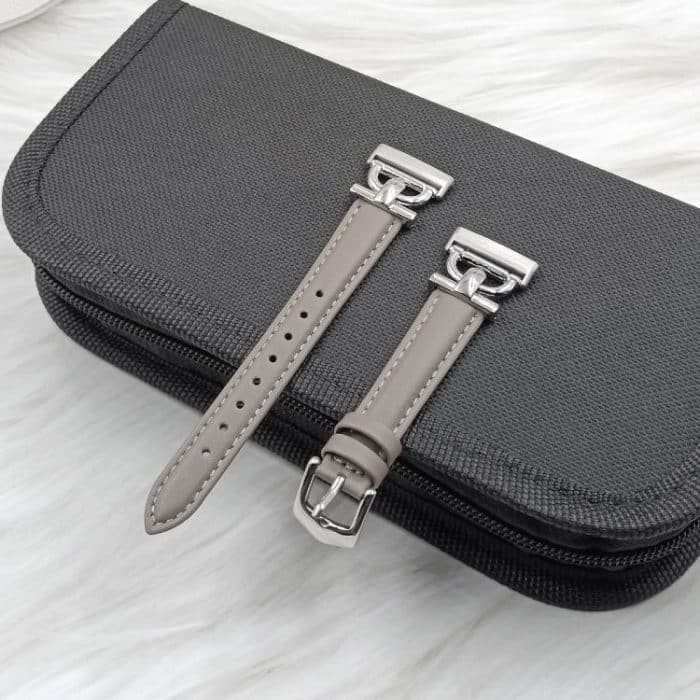 D Metal Genuine Leather Watch Band, For Fitbit Versa 3 / 4 / Sense 2 – Bild 4