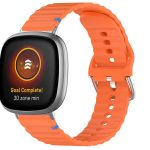 Wavy Grain Stitched Silicone Watch Band, For Fitbit Versa 3 / 4 / Sense 2