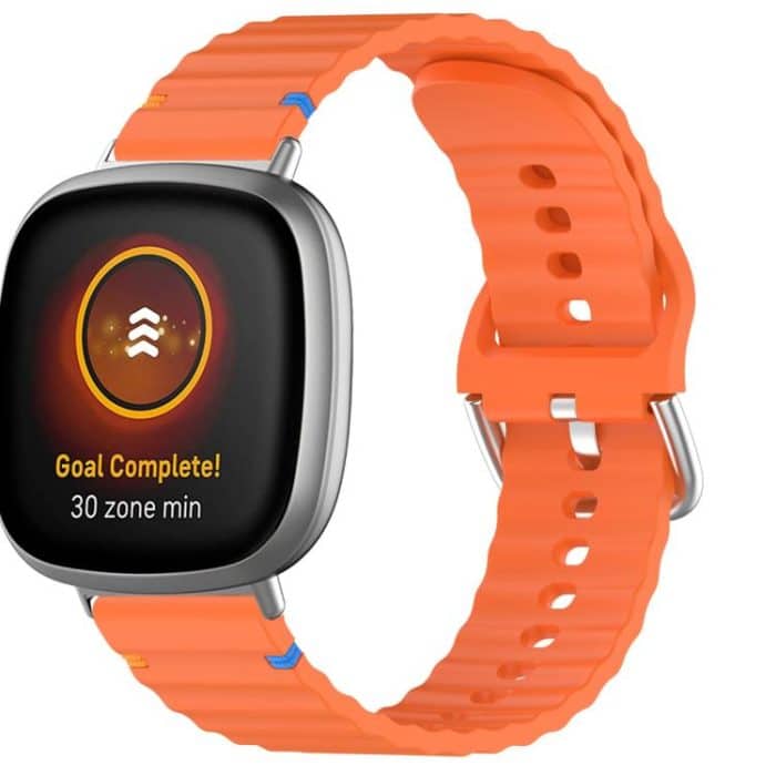 Wavy Grain Stitched Silicone Watch Band, For Fitbit Versa 3 / 4 / Sense 2 – Bild 1