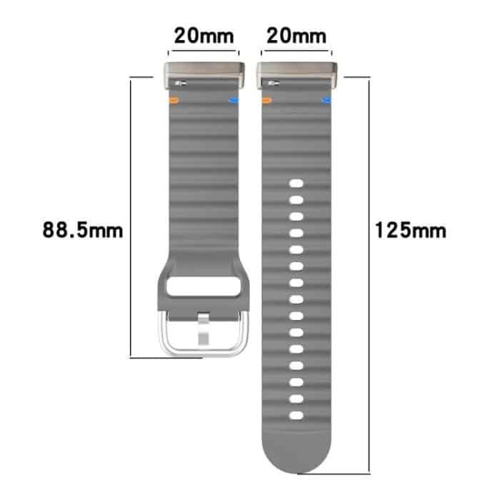 Wavy Grain Stitched Silicone Watch Band, For Fitbit Versa 3 / 4 / Sense 2 – Bild 4